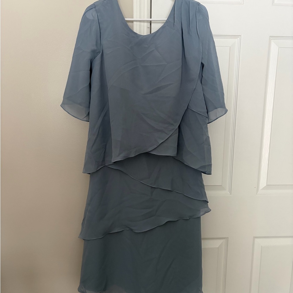 Mother of Bride dress Chic Asymmetrical Blue Dress